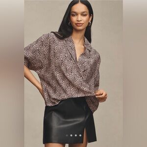 Leopard Print Anthropologie Women's Top XL